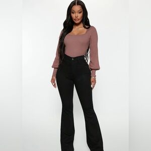 SOLD Fashion Nova Black Deep In My Soul Flare Jeans